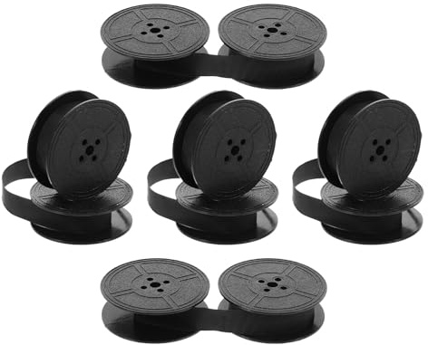 GRIRIW 5 Piezas Cinta para Máquina de Escribir Negra Ancha Repuesto Compatible con Doble Carrete Tinta Duradera para Escritura Clara y Nítida Fácil Instalación