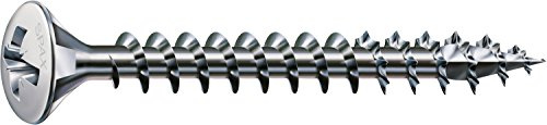 SPAX - Universalschraube, 4,5 x 40 mm, 500 Stück, Linsensenkkopf, Kreuzschlitz Z, 4CUT, Vollgewinde, Vernickelt, E1J - 0241030450405
