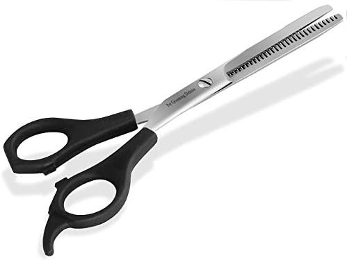 Hunde-Modellier-Haarschere Fellschere mit einseitiger Zahnung 16 cm | Fellschere Hundehaarschere Grooming Deluxe zum Ausdünnen von Tierfell bei Hunden & Katzen