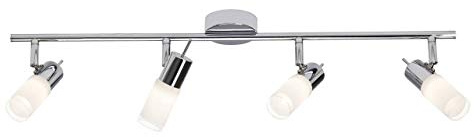 Brilliant Zoey Spotrohr, 4-flammig, drehbar, LED integriert, 4x 4 W, 280lm, 2700K, Metall Glas, chrom/weiß G57532/75