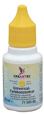 Artidee CREARTEC - Universal-Farbkonzentrat - Farbton: Zitronengelb - zum Mischen mit unterschiedlichster Materialien wie Lacke, Leime, Gießmassen und Farbe - 25 ml - Made in Germany