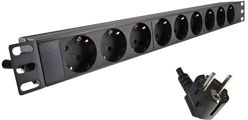 DINIC 9-Fach 19 Zoll Steckdosenleiste aus Aluminium, GS – robust und leistungsstark