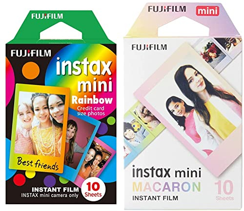Fujifilm instax Film Mini Macaron 10 Vues Multicolore & Fujifilm instax Mini Rainbow Film 10 Poses
