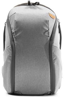 Peak Design Everyday Backpack Zip 15L, Ash, 270-Degree Zip, Dual Side Pockets, FlexFold Dividers, Fits 15 Laptop, For Camera Carry, Daily Commutes or Travel, Versatile Backpack for Men and Women