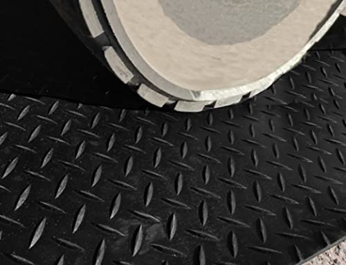 Revêtement en caoutchouc antidérapant | Plancher en caoutchouc PVC noir 3mm Design Estrias (100 x 200 CM)