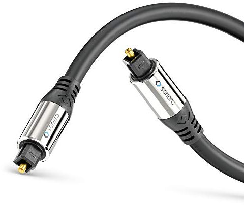 sonero® Premium optisches Toslink Kabel, 20,0m, vergoldete Kontakte, schwarz