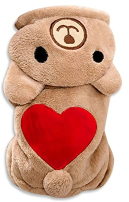 Galatée Kleine Hunde-Overall, Niedliche Haustierkleidung Winter Warmer Mantel Für Kleine Und Mittlere Haustiere, Haustier-Overalls Gemütliche, Winter-Welpen-Mäntel Jacke（L, Liebes Bär