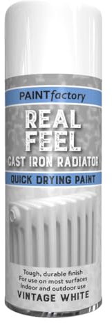 Classic Signature - 12 x Real Feel Vintage White Radiator Spray 400ML Spray for Interior & Exterior Tough, Protect Against Rust Durable Finish