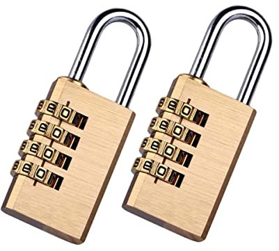 2 PCS Lucchetto A Combinazione A 4 Cifre, Lucchetti per Valigie Zaino Armadietto Casetta, Altezza Anello 20mm (4 Cifre)
