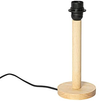 Qazqa - Landhaus I Vintage Ländliche Tischlampe Holz ohne Schirm - Mels I Wohnzimmer I Schlafzimmer - Rund - LED geeignet E27