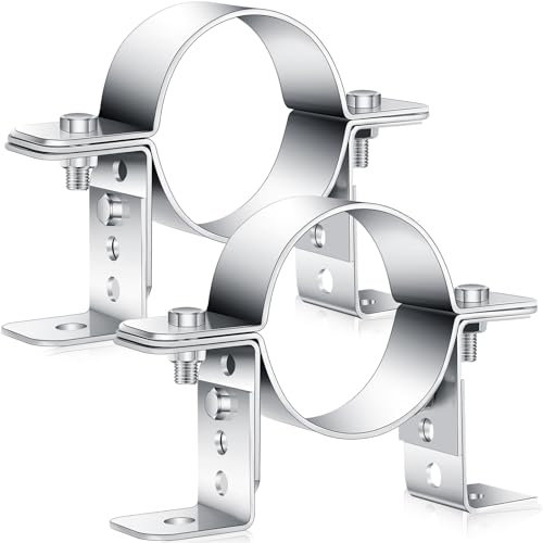 Yexiya 3 Inch Pipe Chimney Adjustable Wall Strap Pipe Bracket Clamp pipe strap (2 Pcs)