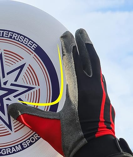 Amofu Frisbee Handschuhe – Ultimativer Griff und Reibung, Outdoor-Training und Laufen, bequem, atmungsaktiv, schnell trocknend, verschleißfest und rutschfeste Handschuhe (groß, grau)