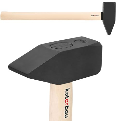 KOTARBAU® Hammer - 4 kg - Schlosserhammer mit Holzstiel - 60 cm - Vorschlaghammer - mit robustem Kopf - Ergonomisch - Heimwerker Werkzeug - Stahl