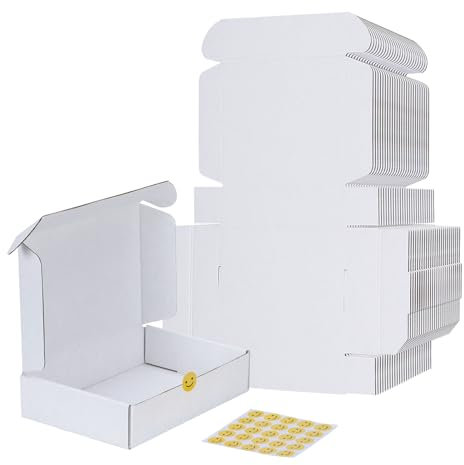RLAVBL Scatola Bianca a Doppia faccia,Scatola di Cartone 22.9 cm x 15.3 cm x 5.1 cm,Scatola per Spedizione o Trasloco 25 Pezzi