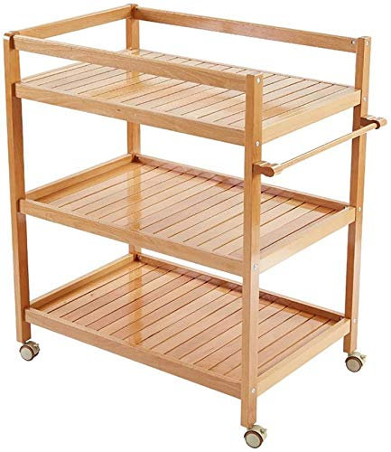 MObyat Baby Wickeltisch,Windeltisch für Neugeborene aus Holz – Wickelstation mit Rädern und Polster, Kinderzimmerkommode mit Mehreren Ablagen