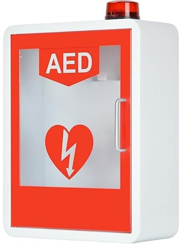 Cassetta DAE , Armadietto Di Stoccaggio For Defibrillatore DAE, Scatola Di Allarme For Defibrillazione Cardiaca A Parete Con Sistema Di Illuminazione E Allarme, Custodia Di Pronto Soccorso, Adatto All