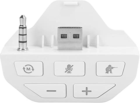 Beufee Xboxs Headset-Adapter, Xboxs Controller-Adapter, Stereo-Headset-Adapter, Kopfhörer-Konverter, Mikrofon-Kopfhörer-Adapter Für Xboxs One Controller(Weiß)
