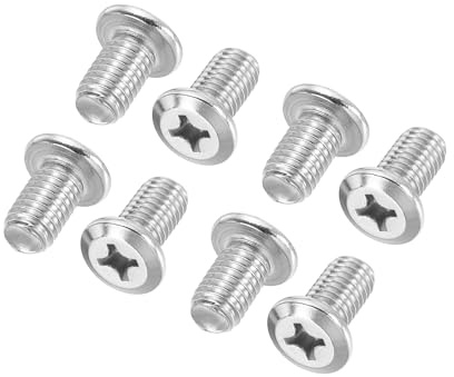 PATIKIL Flat Round Head Phillips Screws, 8 Pack M8-1.25 x 14mm Binding Screws 304 Stainless Steel 18-8 Full Thread, Phillips Drive Machine Screw Furniture Screw Connector Bolts
