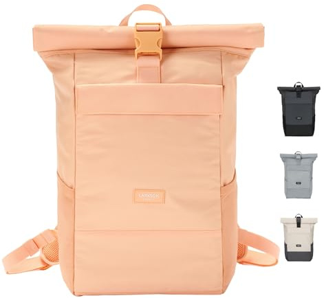 LARKSON Rucksack Damen & Herren - No 4 - Rolltop Backpack mit Laptopfach Uni, Arbeit & Fahrrad - Großer Reiserucksack - Wasserabweisend