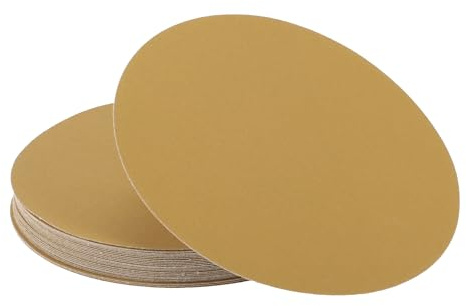A ABSOPRO Sanding Discs 9 Inch 180 Grit Aluminum oxide 25 Pcs | Round Hook and Loop Sandpaper, Kraft Paper, Yellow