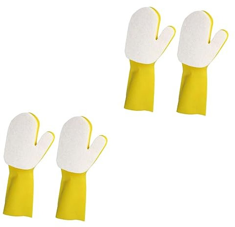 Healeved 4pcs Nitrile Gloves Fingers Oven Gloves for Kitchen Dishwashing Bowl Cleaning Reusable Washing Mitt for Laundry
