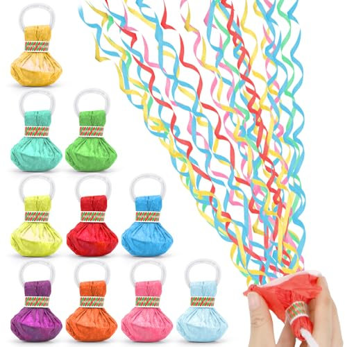 Lancia Stelle Filanti, 10 Pezzi Stelle Filanti da Lancio A Mano Streamer, Cannone A Coriandoli Sicuro, Compleanno Filanti, Streamer per Feste, Matrimoni, Compleanni, Feste di Natale, Colore A Caso