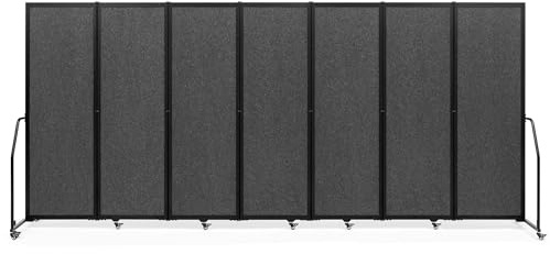 Artigwall Foldable Privacy Screens Rolling Room Partition with arms Versatile Freestanding Dividers for Hospitals Clinics Nursing Homes Offices 7 Panel, Dark Gray