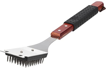 Toyvian Brosse pour Barbecue avec Manche Bois Et Anti-brûlure Nettoyant pour Grille Accessoires pour Barbecue