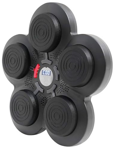 Wandmontage Boxen Training, mit 5 Schlagzonen und Bluetooth - Punching Ball aus ABS für Zuhause, Fitnessstudio - Schwarzes Boxgerät für Anfänger und Profis​