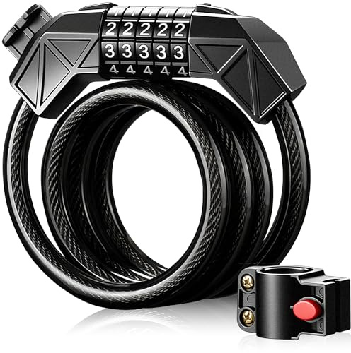 Cadenas à combinaison VELOFLOW, antivol et anti-effraction haute sécurité, adapté aux vélos/scooters électriques, cadenas de voyage portable sans clé durable, étanche et antirouille pour l'extérieur