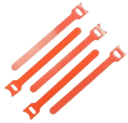 Tie Down Straps, Adjustable Orange T-Type Reusable Fastening Cable Ties - Nylon Hook and Loop Cord Management Straps for Organizing Wires and Cables(Orange 20pcs,150mm)
