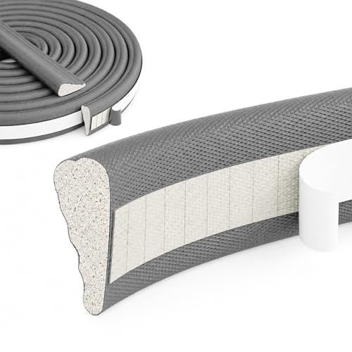 Joint d'étanchéité auto-adhésif pour porte et fenêtre coulissante, isolation thermique et acoustique, mousse haute densité, pour espaces de 3,5 à 8 mm, 8 m, gris