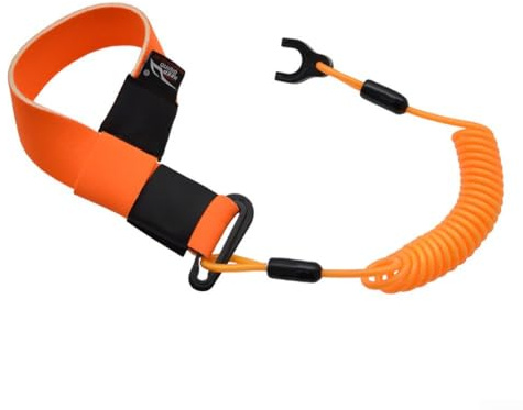 Gdfnmogo Schlüsselband für Boote, automatische Motorabschaltung, langlebiges Nylon-Spiralkabel mit 3 mm Neopren-Handschlaufe, kompatibel mit (A)