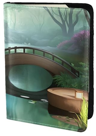 Little Bridge in the East Porte-passeport pliable en cuir véritable Unisexe 13 cm