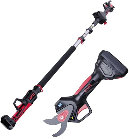 CCLIFE Batteridriven grensax 2-i-1-set med 2 m teleskopstång upp till 40 mm skärdiameter kompatibel med Makita 18 V/20 V (utan batteri)