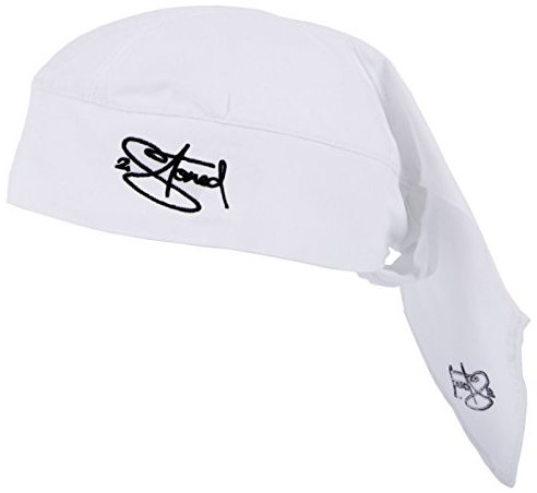 2Stoned Bandana Kopftuch Classic in Weiss mit Stick für Männer, Frauen und Kinder