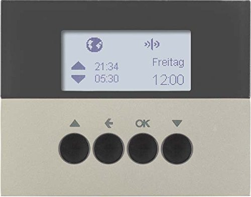 Temporizador para persianas, plataforma berker.Net, aplicación KNX radio, para serie berker K.5 de hager, acero