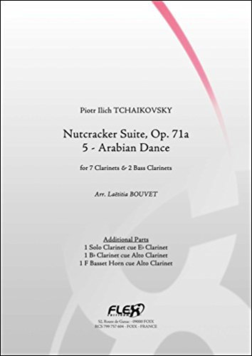 PARTITION CLASSIQUE - Suite de Casse Noisette - 5 - Danse Arabe - P. I. TCHAIKOVSKY - Ensemble de Clarinetttes