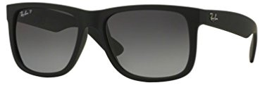 Ray-Ban Justin Original RB 4165 622 / T3 55mm Gummi schwarz/grau polarisierender Farbverlauf Gummirahmen Schwarz Grau Farbverlauf Polarisator Gummirahmen Schwarz Grau Farbverlauf Polarisator 55,