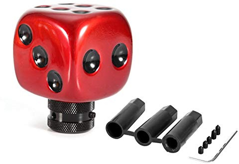 Madezz Schaltknauf Hebel, Auto Geändert Würfel Schaltknauf Stick Hebel Shifter Universal(rot)