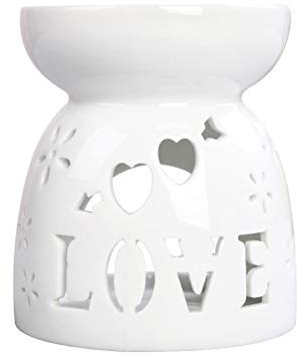 Aromalampe Teelichthalter Duftlampe Keramik weiß Mini Teelichthalter Öl Brenner Für Duftwachs-Ätherische Öle, Aromabrenner Duftöl Aroma Diffuser