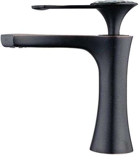 NZDY Faucet Single Handle Mixer Tap Square Bathroom Sink Mixer Tap Waterfall Taps Copper Lacquer Mixed Water Hot and Cold Single Hole Faucet