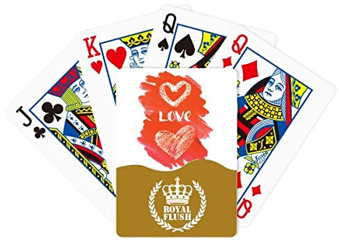 Red Love You Heart Zitat Handschrift Royal Flush Poker Spielkartenspiel