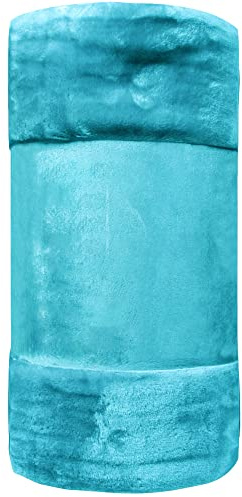Olivia Rocco Soft Velvet Touch Throw Blankets Extra Large Sofa Bed Blanket Raschel Throws, 200x240cm Teal