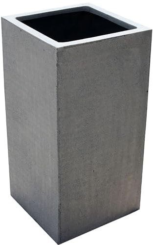 VIVANNO Bac à Fleurs Colonne de Plantes Cache-Pot Fibre de Verre Design béton Gris Bloc (Bloc 75x30x30)