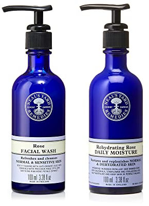 Neal's Yard Remedies Rose Face Treatment with Rehydrating Rose Daily Moisture (100 ml) and Facial Wash (100 ml)
