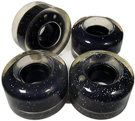 TGHY Rollschuh-Rollen mit Kugellagern, Quad-Skateboard-Rädern, Rollschuh-Räder, Quad-Rollschuh, 53 mm, 90 A, 4er-Set, Schwarz