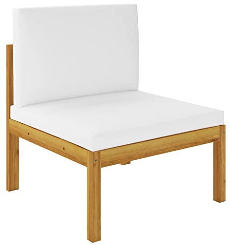 INLIFE Garten-Mittelsofa mit Auflagen Massivholz Akazie