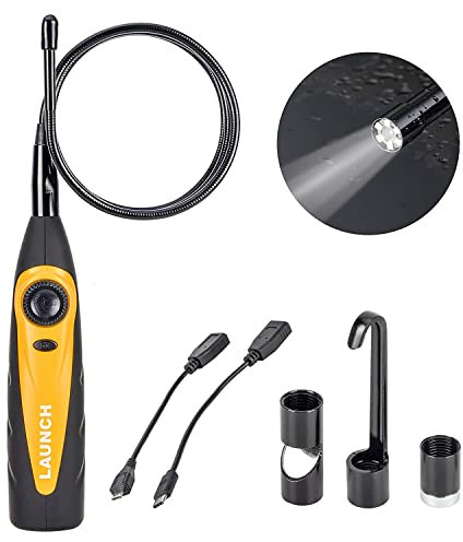 LAUNCH VSP-600 Endoskopkamera, Endoskop Inspektionskamera mit 6 Adjustable LED Digitales Endoskop, IP67 wasserdichtem halbstarrem Kabel,für Android Phone Tablet Gerät und LAUNCH X431 diagnosegerät