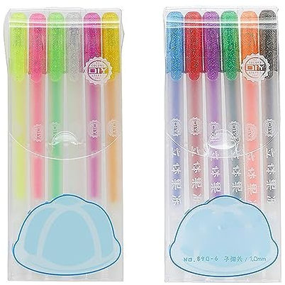GUSHE 6 Stück 3D-Gelee-Stift, 3D Jelly Pen Set, 3D Glossy Jelly Pens, Farbige Gelstifte, Gel-Tintenstifte, 3D Jelly Ink Pens für DIY Malerei Zeichnung Färbung, geeignet auf Glas, Kunststoff (A+B)